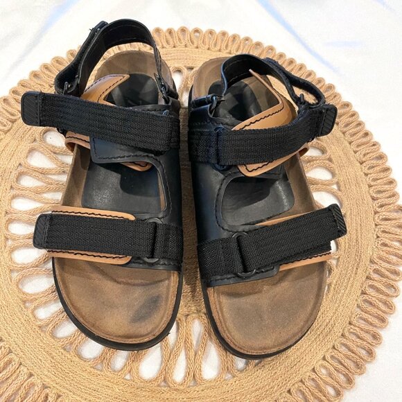 Zara Technical Sport Sandals Size EU 40 Black Tan Strappy - Picture 2 of 14